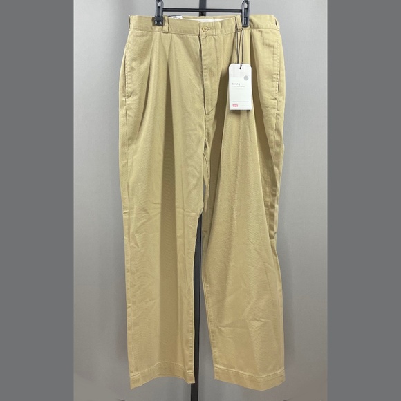 NEW Levis Chino Pants Mens 34 brown khaki straight leg loose casual classic - Picture 1 of 12